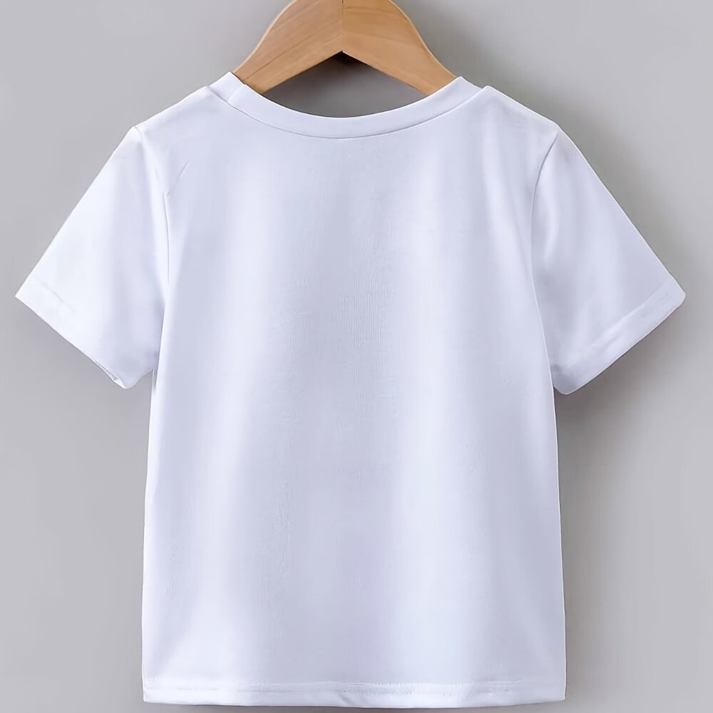 Toddler Girls Solid KIDLIFE Print Short Sleeve T-shirt Comfy Tees For Summer - Picture 3 of 5